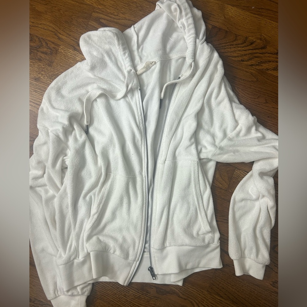 White Zip-Up Hoodie